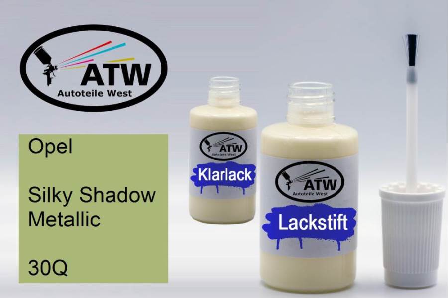 Opel, Silky Shadow Metallic, 30Q: 20ml Lackstift + 20ml Klarlack - Set, von ATW Autoteile West.